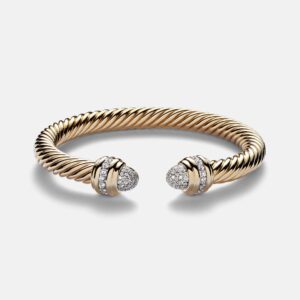 David Yurman Classic Cablespira® 18kt Gold & Diamond Bangle