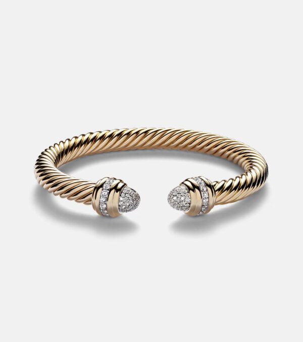David Yurman Classic Cablespira® 18kt Gold & Diamond Bangle