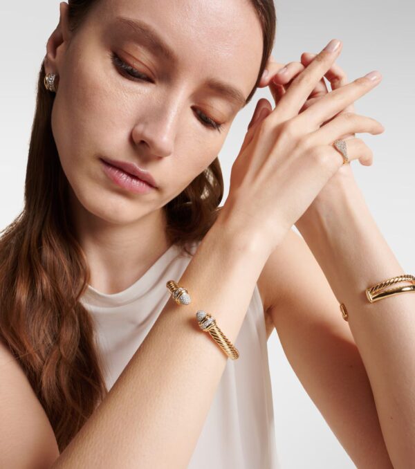 David Yurman Classic Cablespira® 18kt Gold & Diamond Bangle - Image 2