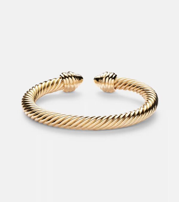 David Yurman Classic Cablespira® 18kt Gold & Diamond Bangle - Image 4
