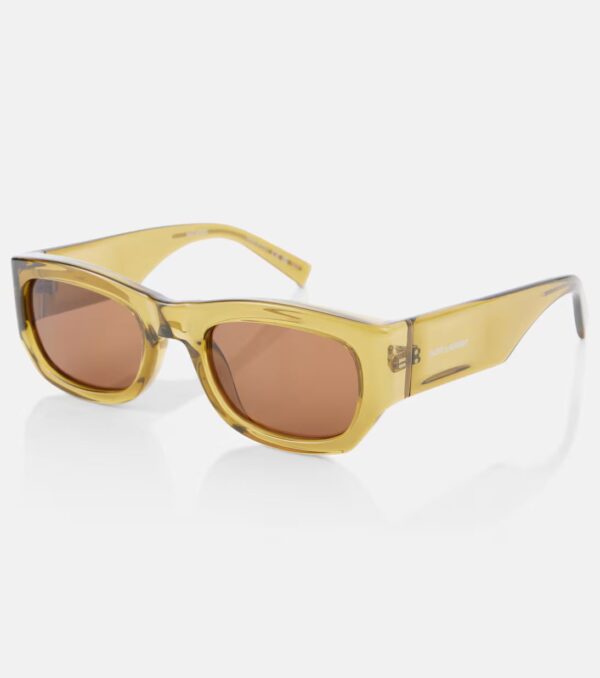 Saint Laurent SL 713 Rectangular Sunglasses – Green Acetate & Brown Lenses