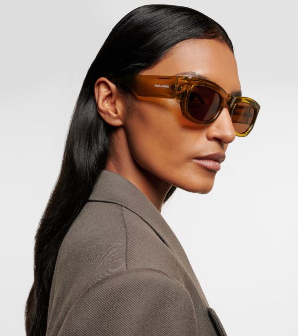 Saint Laurent SL 713 Rectangular Sunglasses – Green Acetate & Brown Lenses - Image 4