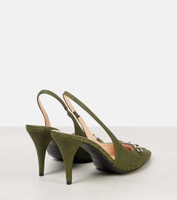 Gucci 85 GG Canvas Slingback Pumps - Image 2