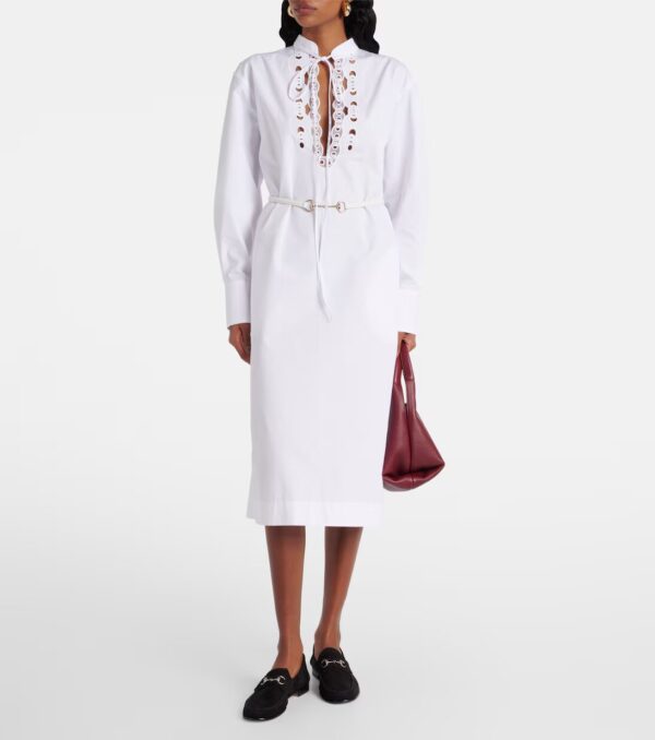 Gucci Horsebit Cotton Poplin Midi Dress - Image 4