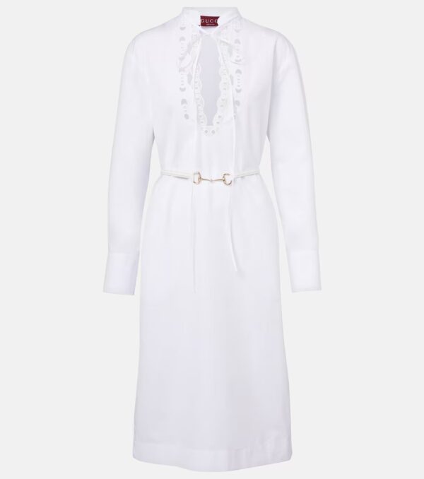 Gucci Horsebit Cotton Poplin Midi Dress - Image 2