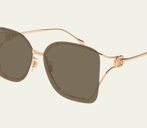 Gucci Rimless Square Metal Sunglasses