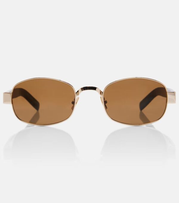 Saint Laurent SL 706 Square Sunglasses – Gold & Black Metal with Brown Lenses - Image 3