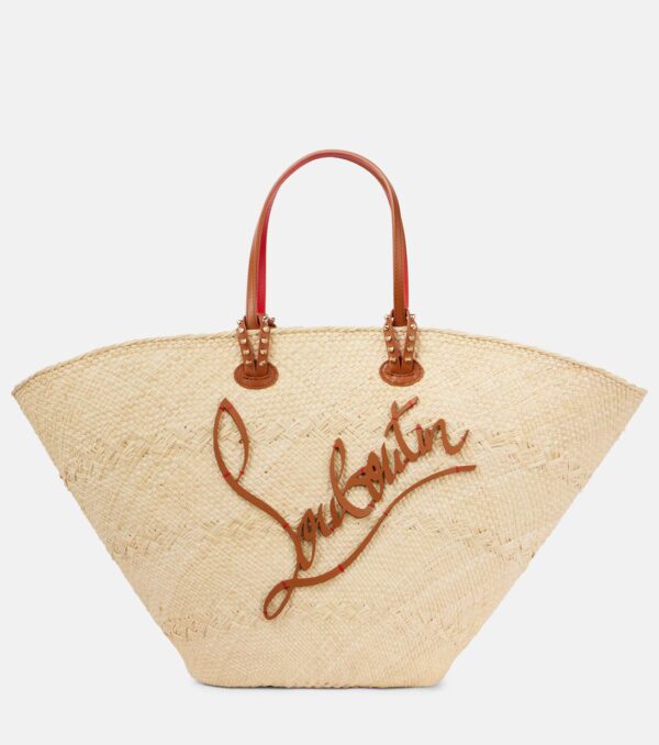 Christian Louboutin Cabata Large Raffia Tote – Natural Beige with Leather Trim