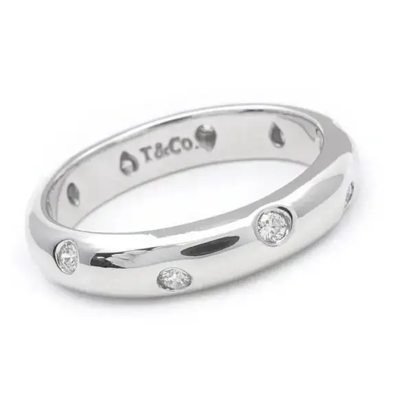 Tiffany & Co. Etoile Platinum & Diamond Band Ring – Size 7 - Image 2