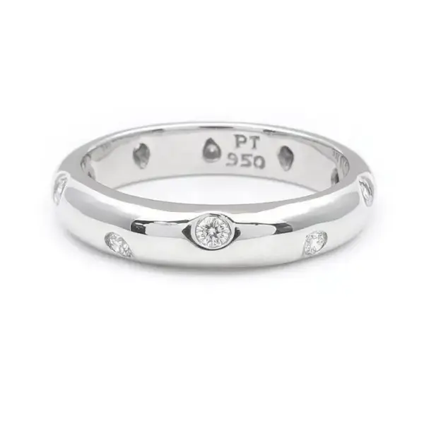 Tiffany & Co. Etoile Platinum & Diamond Band Ring – Size 7 - Image 3